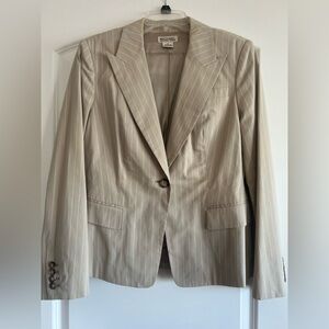 Michael Kors Beige Pinstripe Blazer and Slacks. Size 10